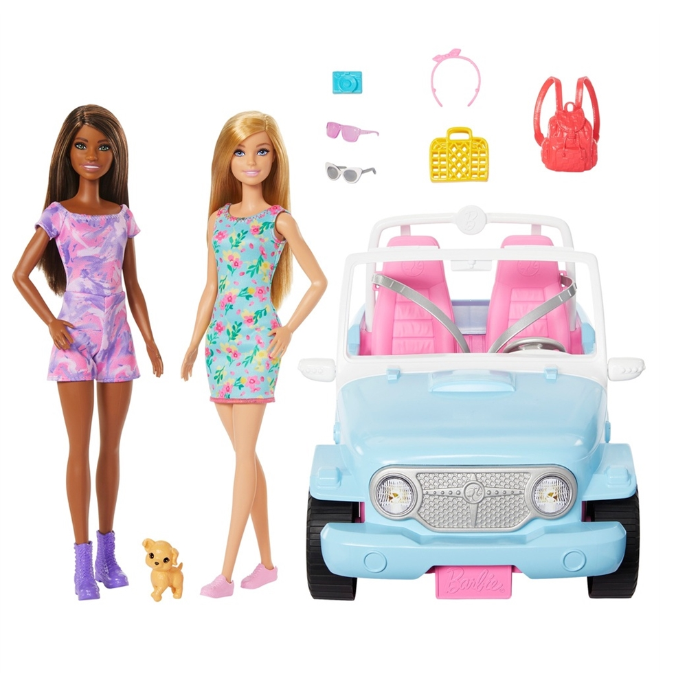 BARBIE Y AMIGA JEEP CELESTE + ACCESORIOS | MATTEL BARBIE Y AMIGA JEEP CELESTE + ACCESORIOS | MATTEL